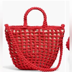 Madewell red crocheted shoulder bag